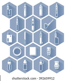 Simple Vaping Icon Set.