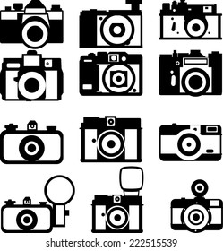 Simple various camera icon vector set 5 of 6