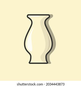 simple vase flower vector icon illustration sticker for table interior decoration design