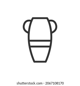 Simple vase line icon. Premium symbol in stroke style. Design of vase icon. Vector illustration.