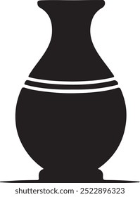 Simple Vase Silhouette Vector style with a white background