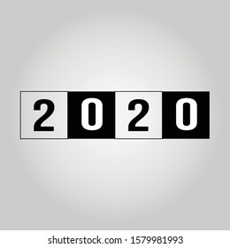 simple vector 2020 Happy New Year. Can be used for calendars, posters, brochures, or digital technology.