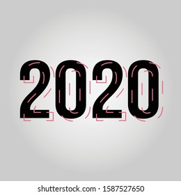 simple vector 2020 Happy New Year. Can be used for calendars, posters, brochures, or digital technology.