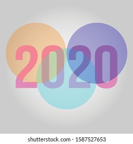 simple vector 2020 Happy New Year. Can be used for calendars, posters, brochures, or digital technology.