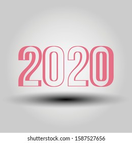simple vector 2020 Happy New Year. Can be used for calendars, posters, brochures, or digital technology.