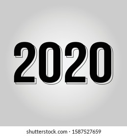 simple vector 2020 Happy New Year. Can be used for calendars, posters, brochures, or digital technology.
