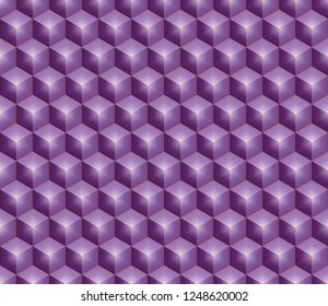 image vectorielle simple, arrière-plan cubes 3d aux couleurs violet, illustration harmonieuse à répétition
