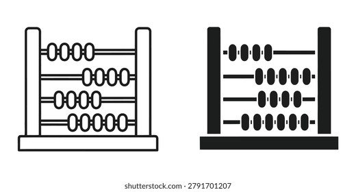 Simple vector an abacus a counting device. Useful for early learning mathematics and financial planning themes. Education and arithmetic aid.