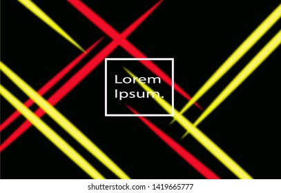 simple vector abstract background template with modern deign in red and yellow colors isolated on black.