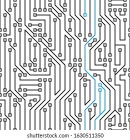 Simple vector abstract circuit board technology seamless pattern