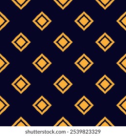 Simple vector abstract seamless pattern with diamond shapes, small rhombuses, grid. Elegant funky background texture in black and yellow color. Stylish minimalist texture. Repeatable geo design