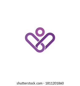 simple vector abstract shape in purple color