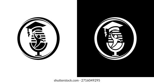 Logotipo del podcast de la Academia de Vector Simple