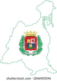 Simple vector administrative flag map of the Spanish regional capital city of Las Palmas, Spain
