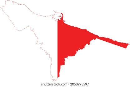 Simple vector administrative flag map of the Italian regional capital city of Bari, Italy