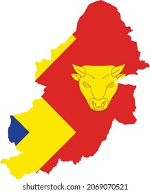 Simple vector administrative flag map of the English regional capital city of Birmingham, United Kingdom