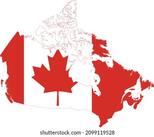 Simple vector administrative flag map of CANADA