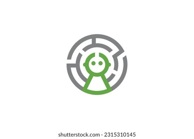 Simple vector Alien maze logo

