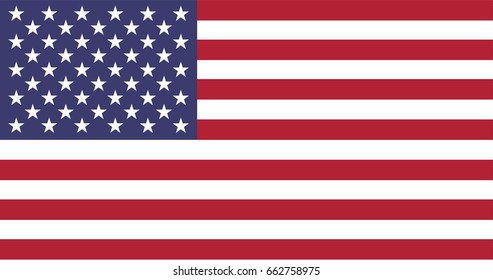 Simple Vector American Flag. Stars and Stripes background. American Flag illustration. National State Symbol of the United States of America, USA. The Star-Spangled Banner with Stars and Stripes.