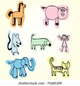 simple vector animals