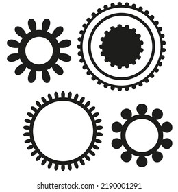 simple vector animation mechanism black and white