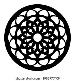 Simple vector anti stress mandala on white background. Gothic element for design