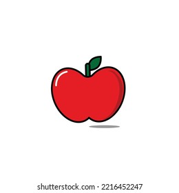 Simple vector, apple on white background, flat art