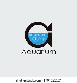Simple vector aquarium logo design. eps