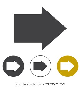 simple Vector Arrow Icon isolated on a white background with three styles. Arrow logo icon vector design template - EPS 10