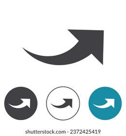 einfaches Vektorpfeil-Symbol einzeln auf weißem Hintergrund mit drei Stilen. Pfeil-Symbol-Logo, Vektordesign-Vorlage - EPS10