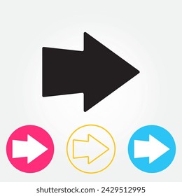 simple Vector Arrow icon isolated on a white background with three styles. Arrow sign logo icon vector design template - EPS 10