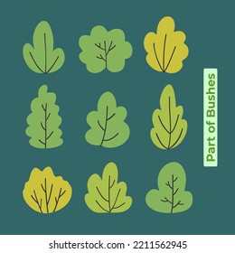 Simple vector art of bushes. Bushes icon