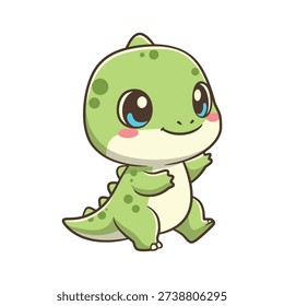 Simple vector art of a dinosaur in a confident stride, suitable for exploration or discovery-themed projects.