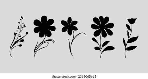 Simple vector art of flower icons Collection