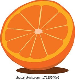 Simple vector art illustration of a piece of an orange