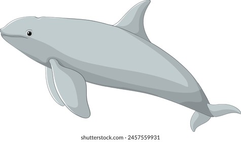 Simple vector art of a single dolphin.