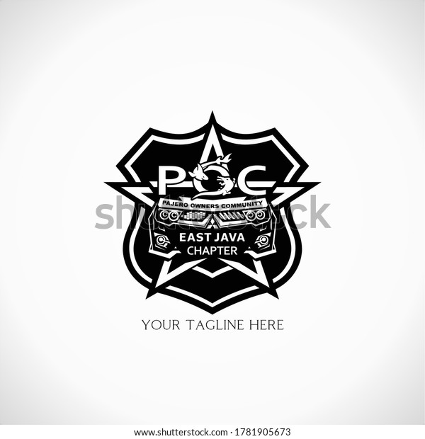 Simple Vector\
Automotive club Logo in  Black and white Logotype design for\
company branding and identity\
design.