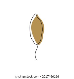 Simple vector autumn leaf. Stylized dry mustard leaf. Minimalism