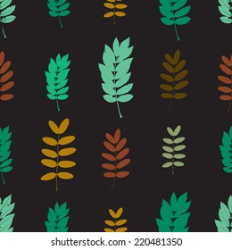 Simple vector autumn leaves seamless pattern, fall background