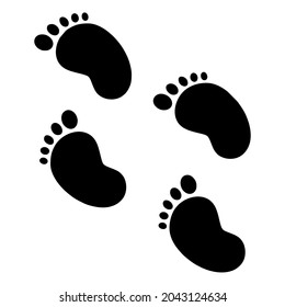 Simple vector baby feet in black and white.