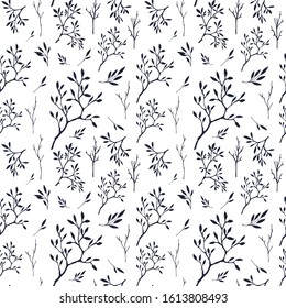 Simple vector background with branches and leaves