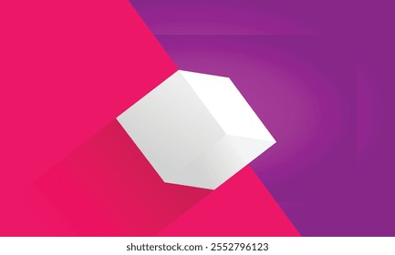 simple vector background of a cube with bright colors