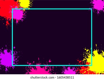 Simple vector background design with colorful paint spills