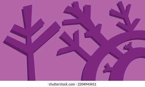 Simple vector background in purple color. part of a snowflake in a trendy Christmas purple color. Purple Christmas color. 3D effect, snowflake on a monochrome background. Christmas, winter.