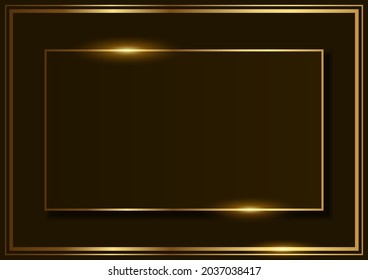 Simple vector background of rectangle shape with golden frame