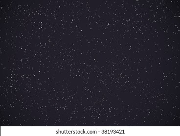 Simple vector background. Lot of stars, dark night sky.