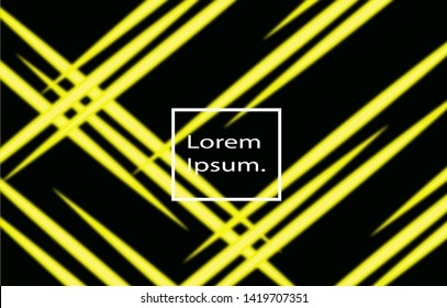 simple vector of background template with modern design in yellow colors isolated on black, eps 10.