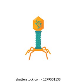 Simple vector bacteriophage virus icon in flat style.