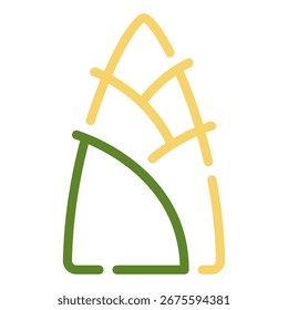 Vector sencillo de tallos de bambú, altos y segmentados.