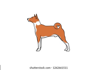 Simple Vector of Basenji Dog